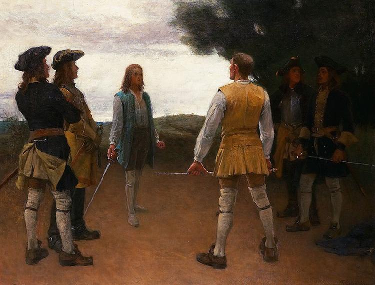 Gustaf Cederstrom David och Goliath oil painting picture